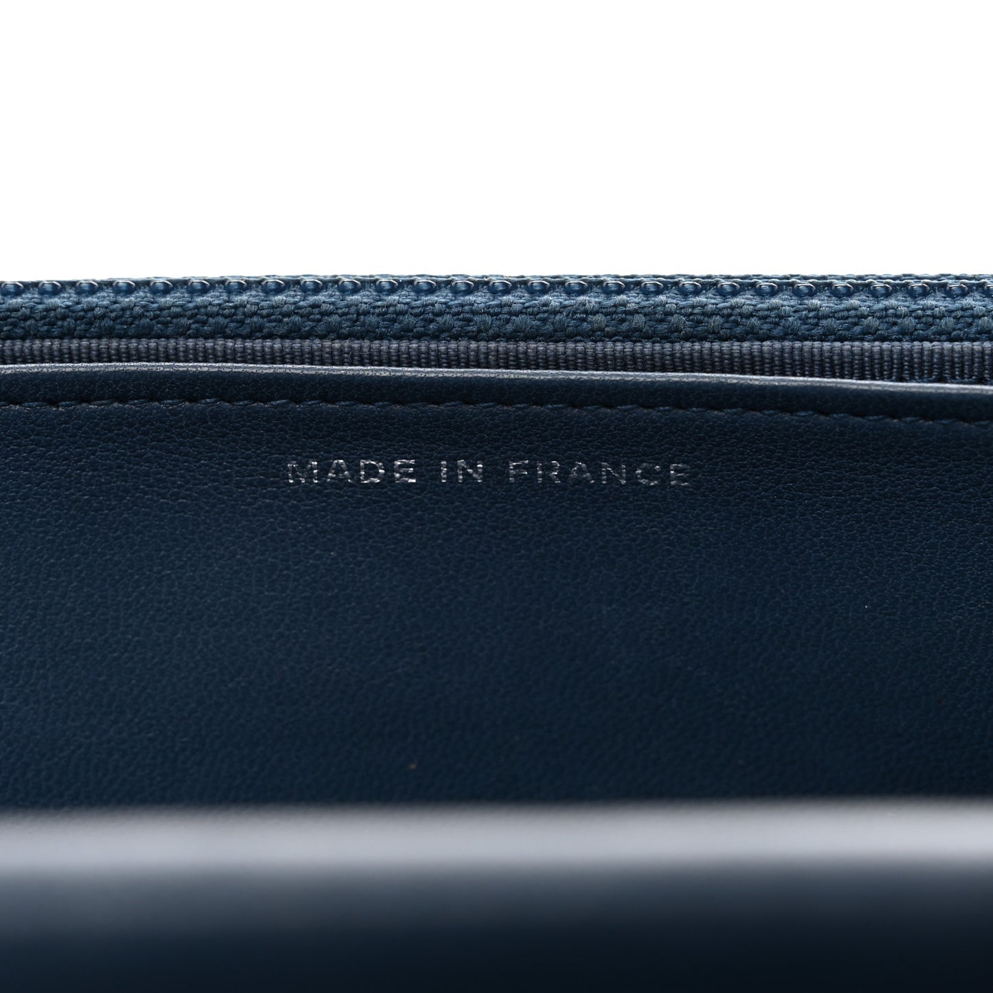 Lambskin Quilted Wallet On Chain WOC Navy Blue