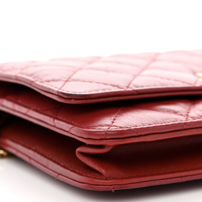 Chanel Aged Calfskin Quilted Reissue Wallet On Chain WOC Red 10 of 14