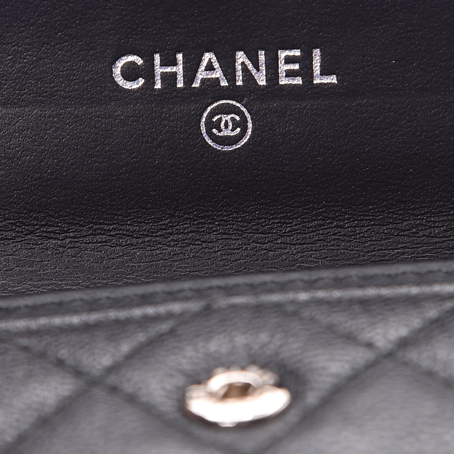 Chanel Calfskin Quilted Boy Card Holder Wallet Black 6 of 9