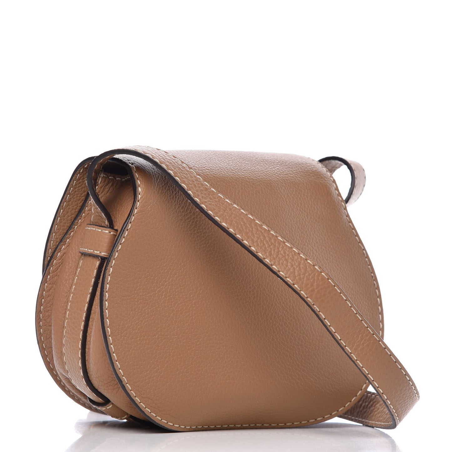 Calfskin Mini Marcie Round Crossbody Bag Nut