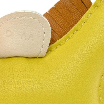 Hermes Milo Lambskin Grigri Rodeo Horse Bag Charm PM Lime Sesame Craie 3 of 4