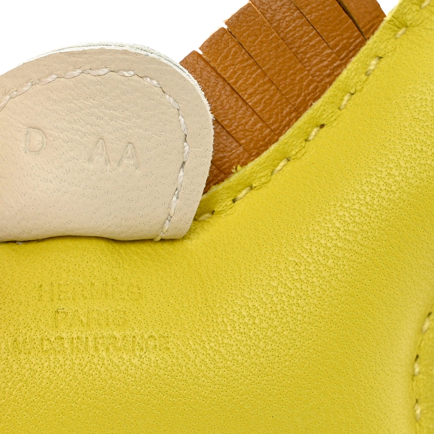 Hermes Milo Lambskin Grigri Rodeo Horse Bag Charm PM Lime Sesame Craie 3 of 4