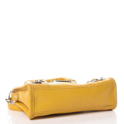 Balenciaga Chevre Silver Metallic Edge Hardware Nano City Jaune Epi 4 of 9
