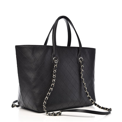 Chanel Calfskin Stitched Shopping Tote Black 3 of 11