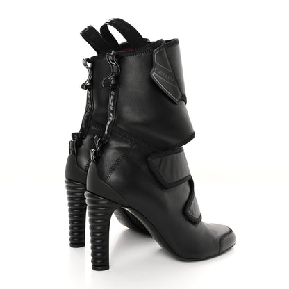 Fendi Vitello Logo Tape Promenade Ankle Boots 40 Black 4 of 13