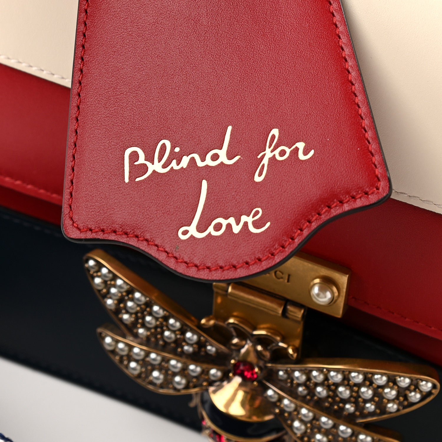 Gucci Calfskin Sylvie Web Queen Margaret Shoulder Bag Blue Agata Hibiscus Red Mystic White 10 of 10