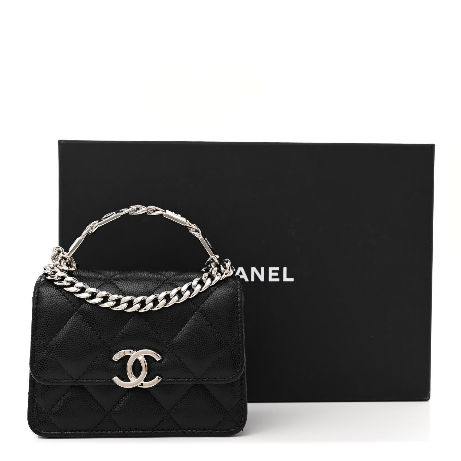 Chanel Caviar Quilted Pick Me Up Clutch With Chain Black 12 of 12