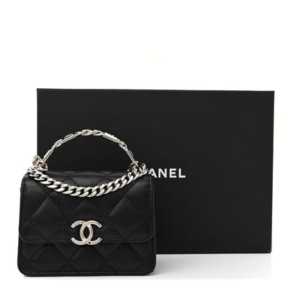Chanel Caviar Quilted Pick Me Up Clutch With Chain Black 12 of 12