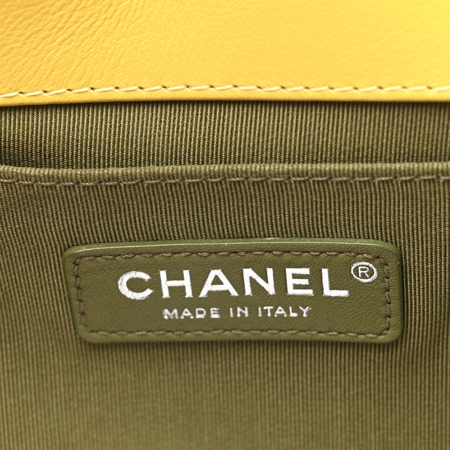 Calfskin Quilted Medium Boy Flap Yellow