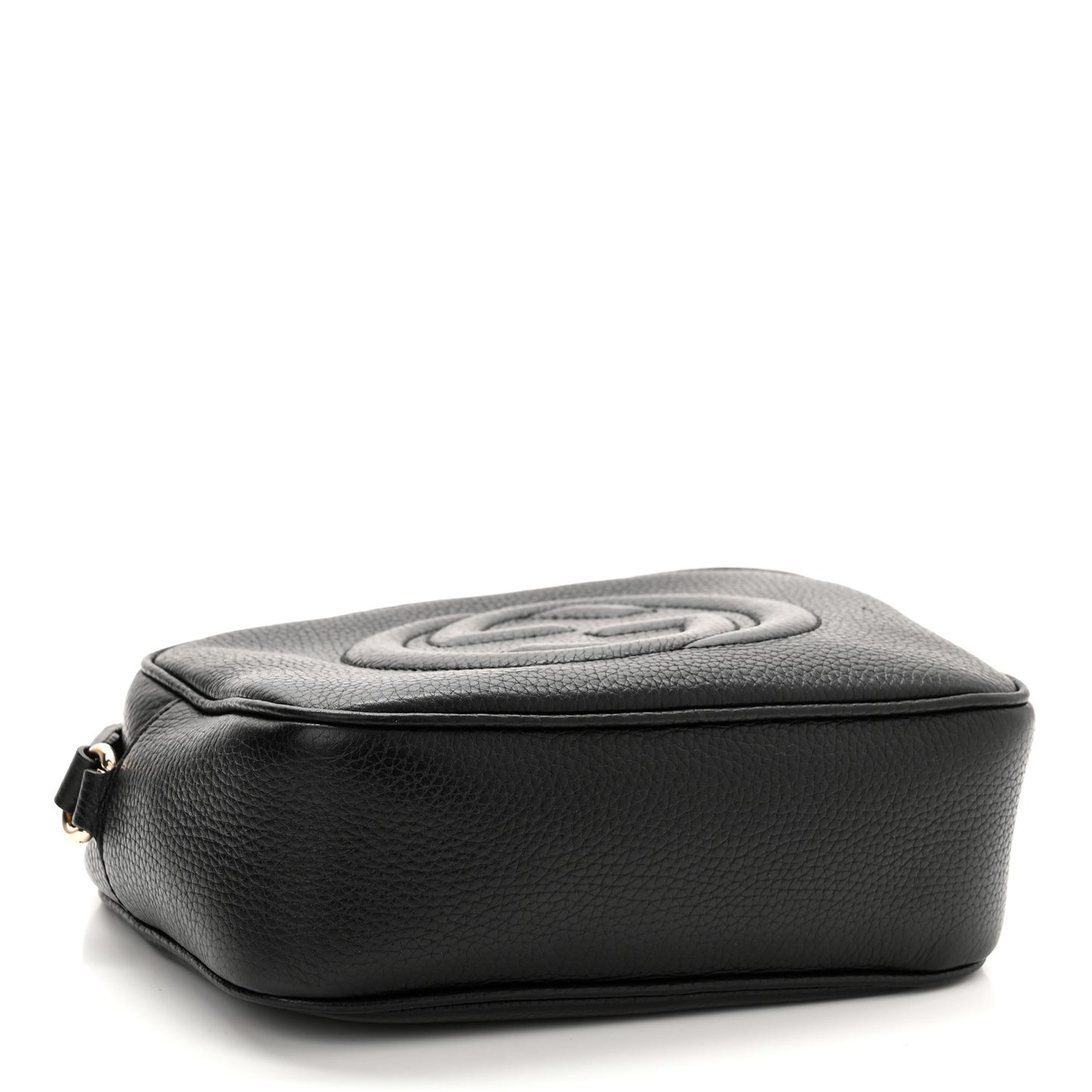 Pebbled Calfskin Small Soho Disco Bag Black