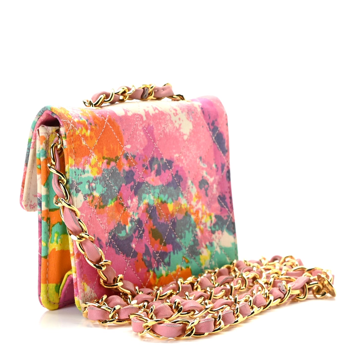 Satin Printed Watercolor Micro Flap Multicolor