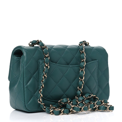 Chanel Lambskin Quilted Mini Rectangular Flap Green 2 of 4
