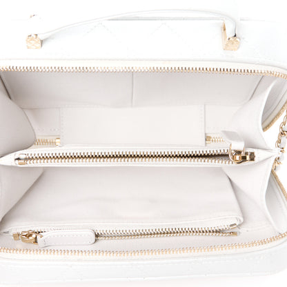 Chanel Metallic Lambskin Quilted Top Handle Vanity Case Silver 6 of 11