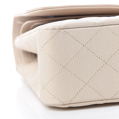 Chanel Caviar Quilted Medium Double Flap Light Beige 8 of 14