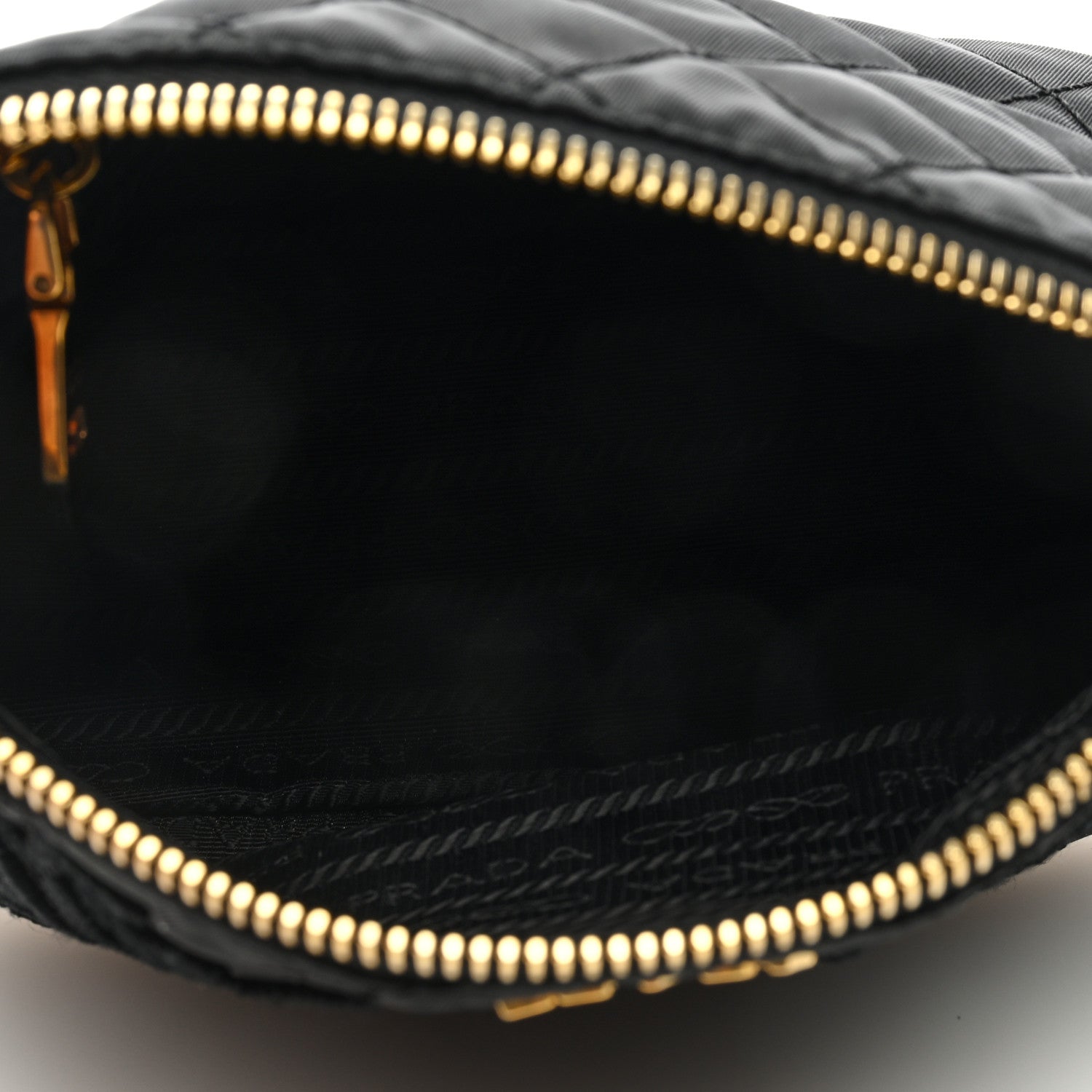Prada Tessuto Nylon Embroidered Wristlet Clutch Black 5 of 6
