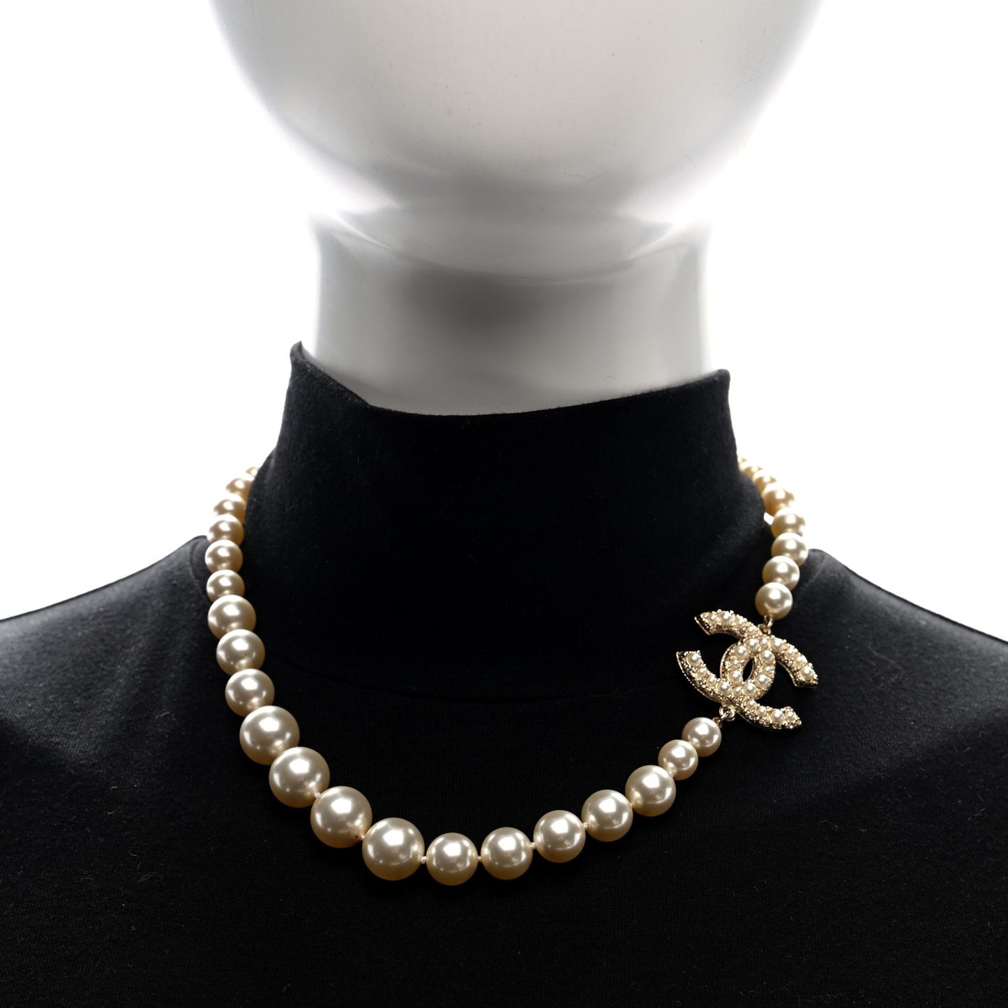 Pearl CC 100th Anniversary Necklace Light Gold