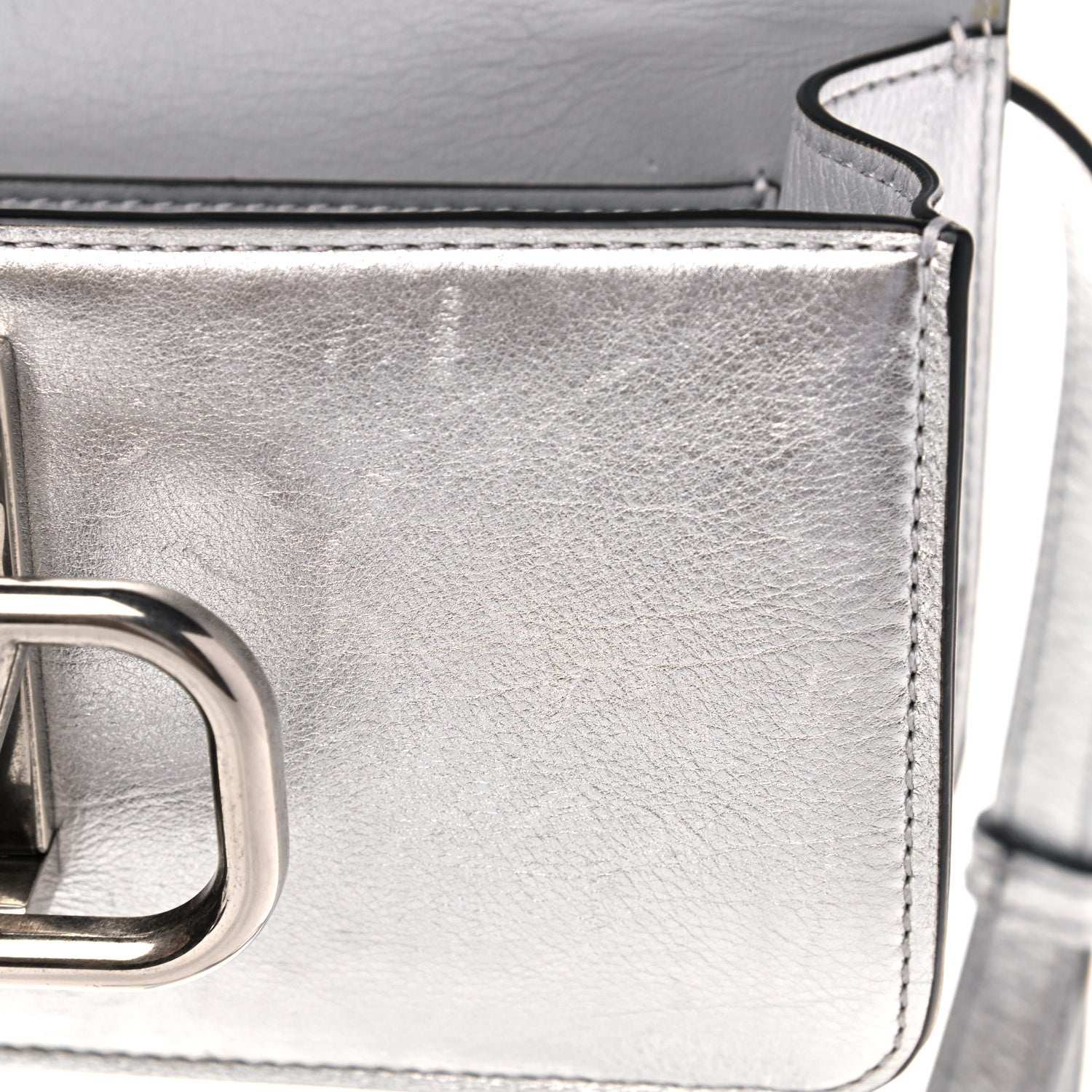 Valentino Garavani Metallic Calfskin VSling Belt Bag Silver 8 of 14