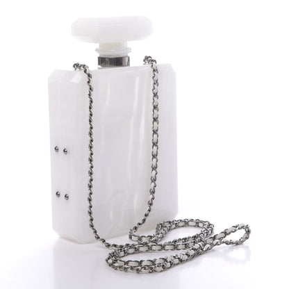 Chanel Marbled Plexiglass Buonasera Perfume Bottle Clutch White 3 of 8