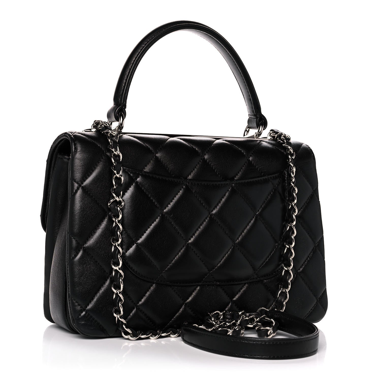 Chanel Lambskin Quilted Small Trendy CC Dual Handle Flap Bag Black 3 of 14