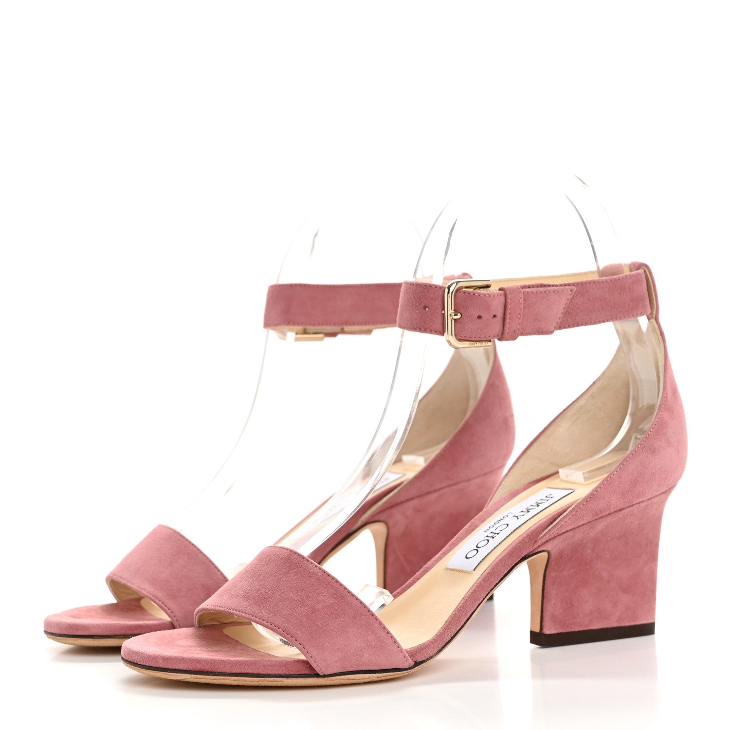 Jimmy Choo Suede Edina 65 Sandals 36.5 Vintage Rose 5 of 10