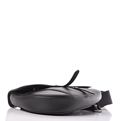Christian Dior Grained Calfskin Kim Jones Saddle Bag Black 4 of 9