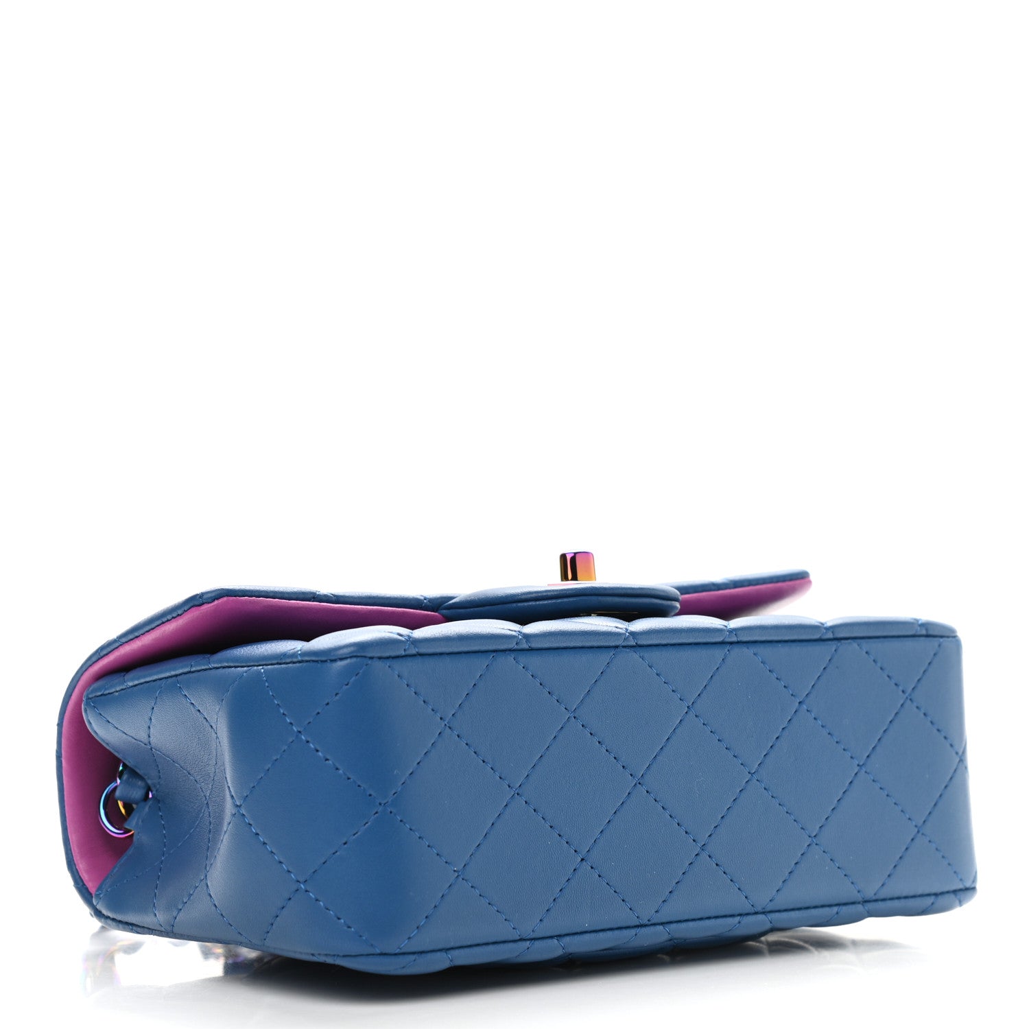 Chanel Lambskin Quilted Mini Rectangular Flap Blue Purple 4 of 10