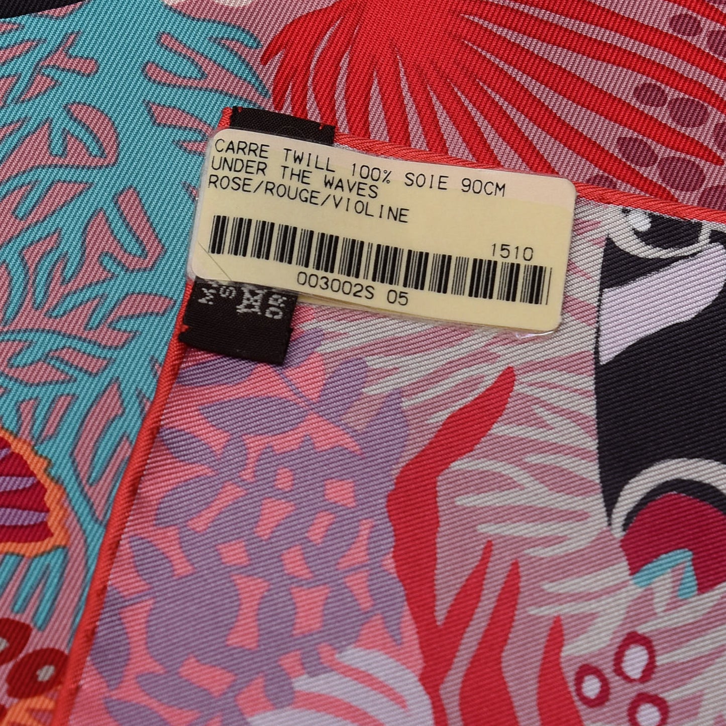 Silk Under The Waves Scarf 90 Rose Rouge Violet