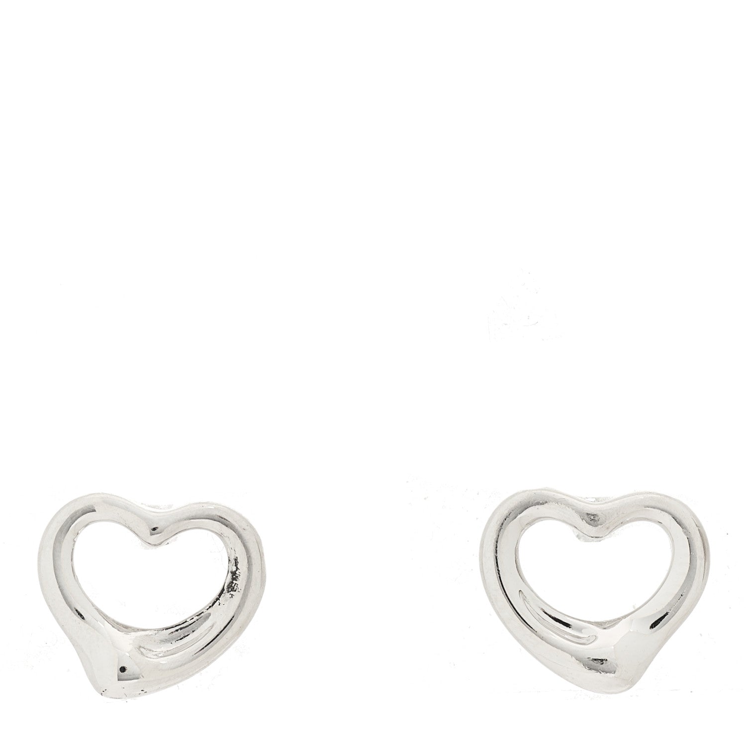 Tiffany Platinum Elsa Peretti Open Heart Earrings 1 of 4