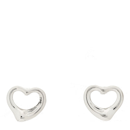 Tiffany Platinum Elsa Peretti Open Heart Earrings 1 of 4