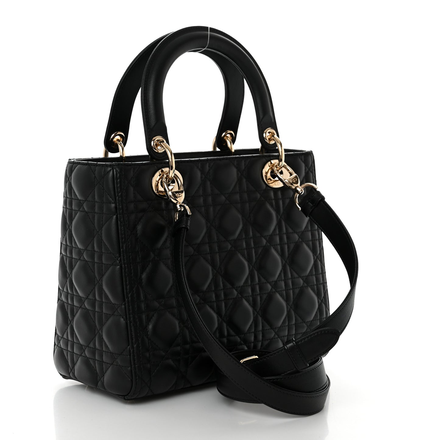 Lambskin Cannage Medium Lady Dior Black