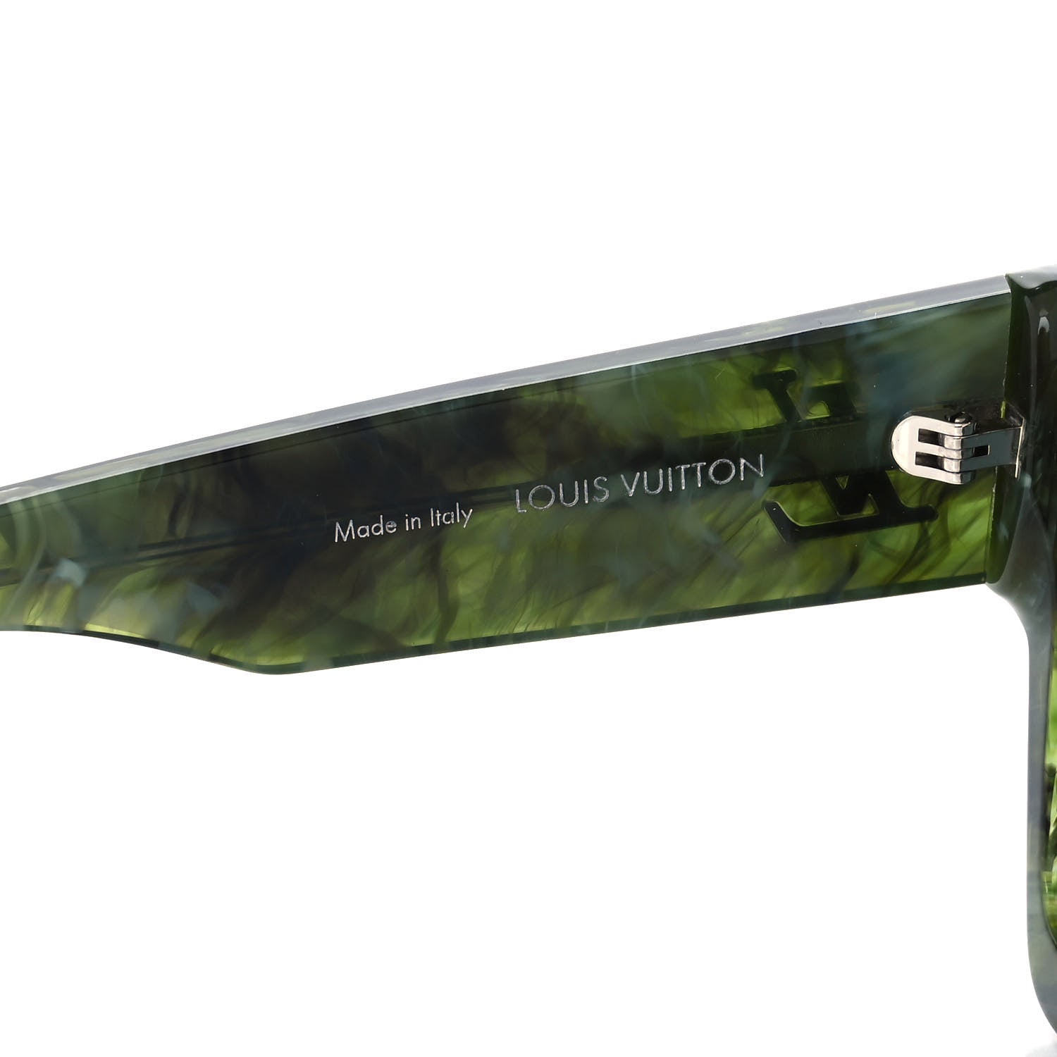 Louis Vuitton Acetate Marble Effect Swarovski Cyclone Sunglasses Z1552W Green 5 of 8