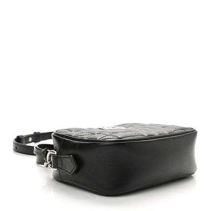 Gucci Calfskin Matelasse Aria Mini GG Marmont Chain Shoulder Bag Black 4 of 12