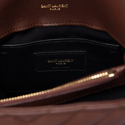 Saint Laurent Lambskin Matelasse Chevron Monogram Medium College Bag Old Brandy 8 of 9