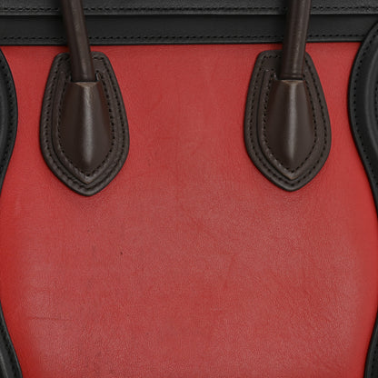 Celine Smooth Calfskin Bullhide Nano Tri-Color Luggage Bright Red 12 of 13