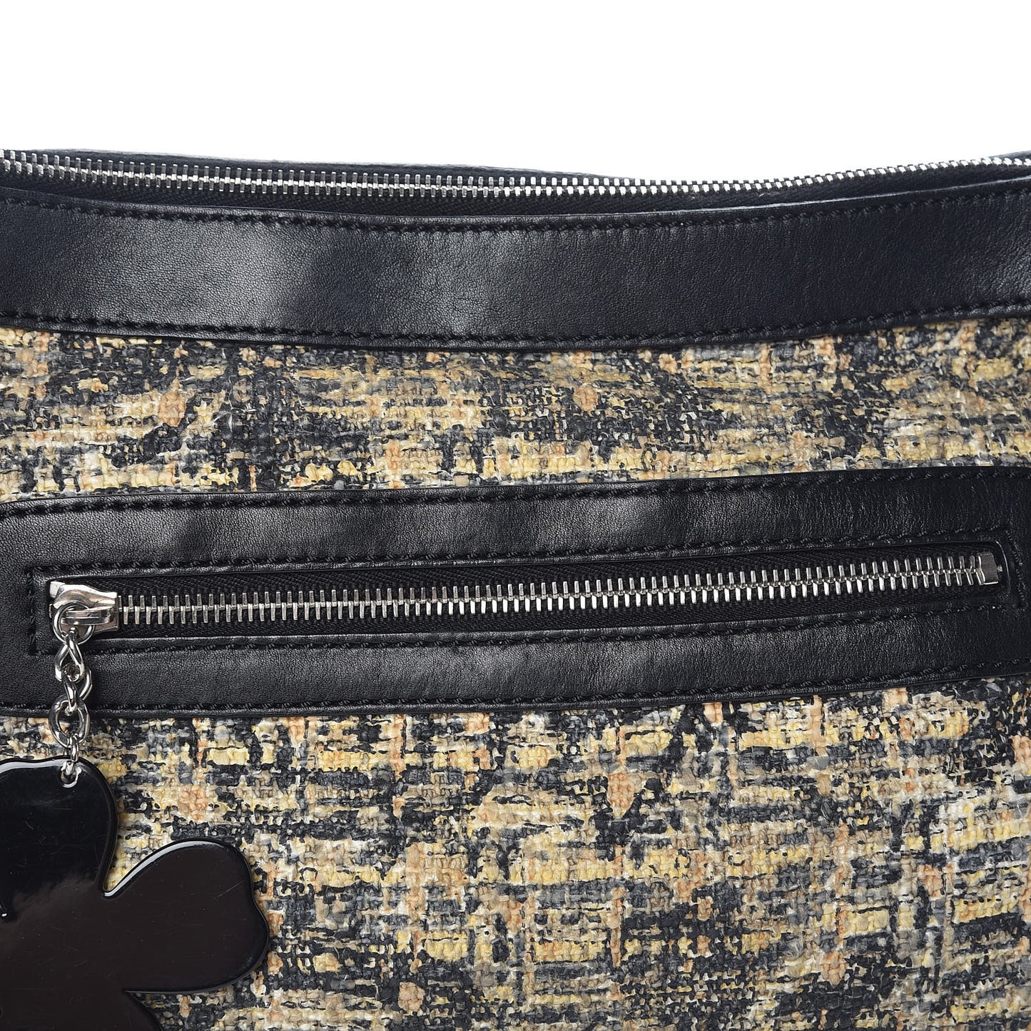 Tweed Lambskin Shoulder Bag Black