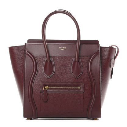 Celine Goatskin Calfskin Micro Luggage Burgundy 1 of 15