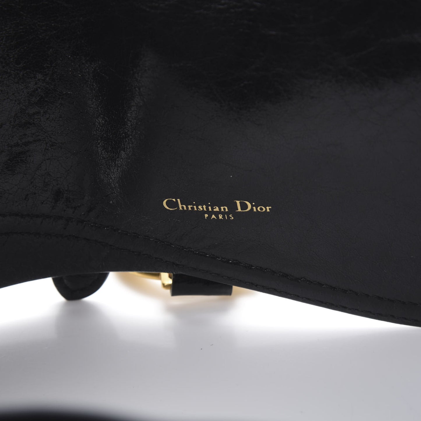 Crinkled Lambskin 135mm Saddle Belt Black