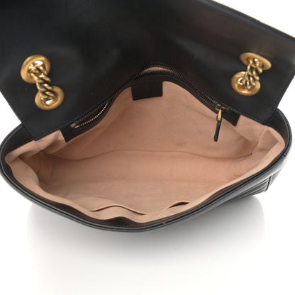 Gucci Calfskin Matelasse Medium GG Marmont Shoulder Bag Black 5 of 15