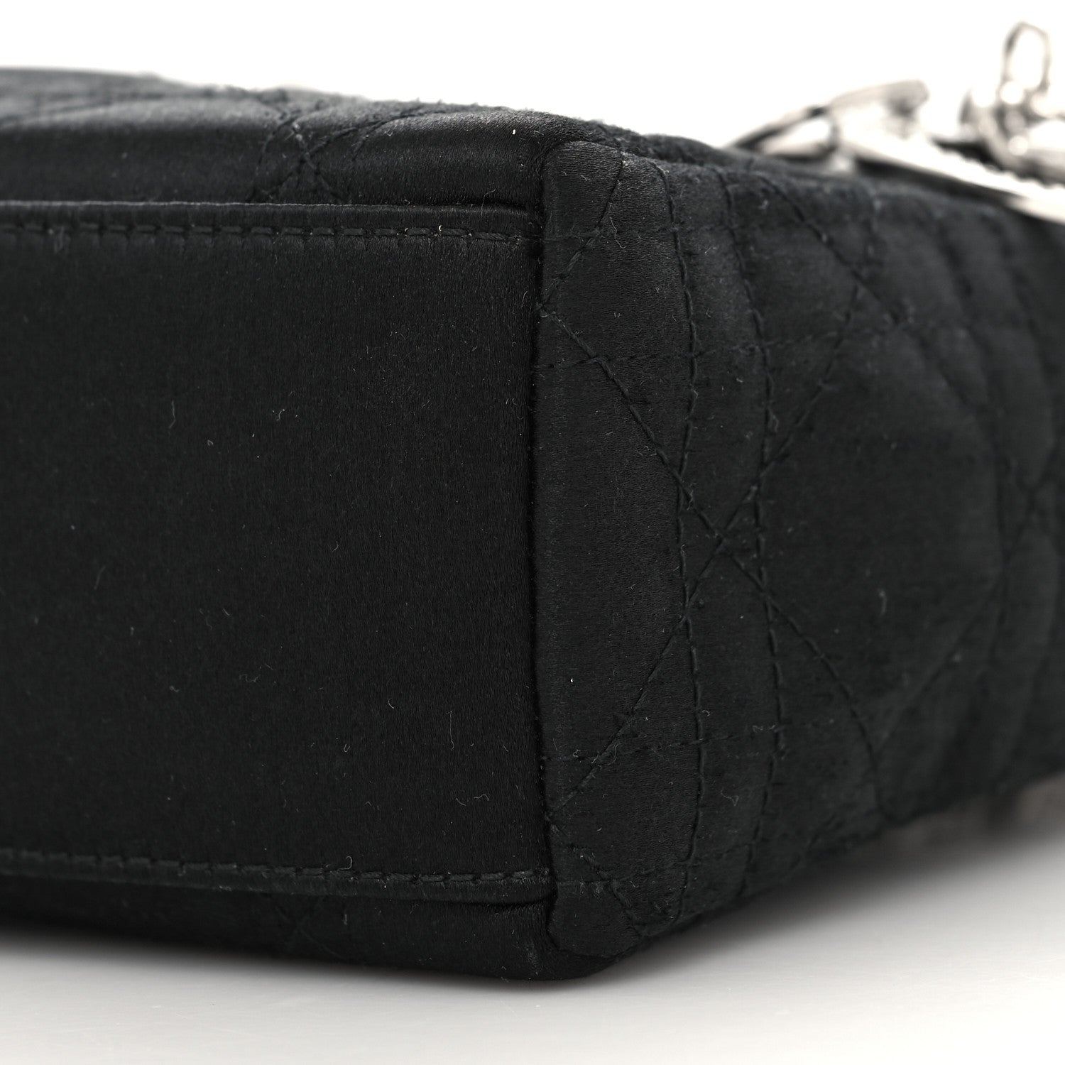 Christian Dior Satin Swarovski Crystal Cannage Mini Lady Dior Black 10 of 12