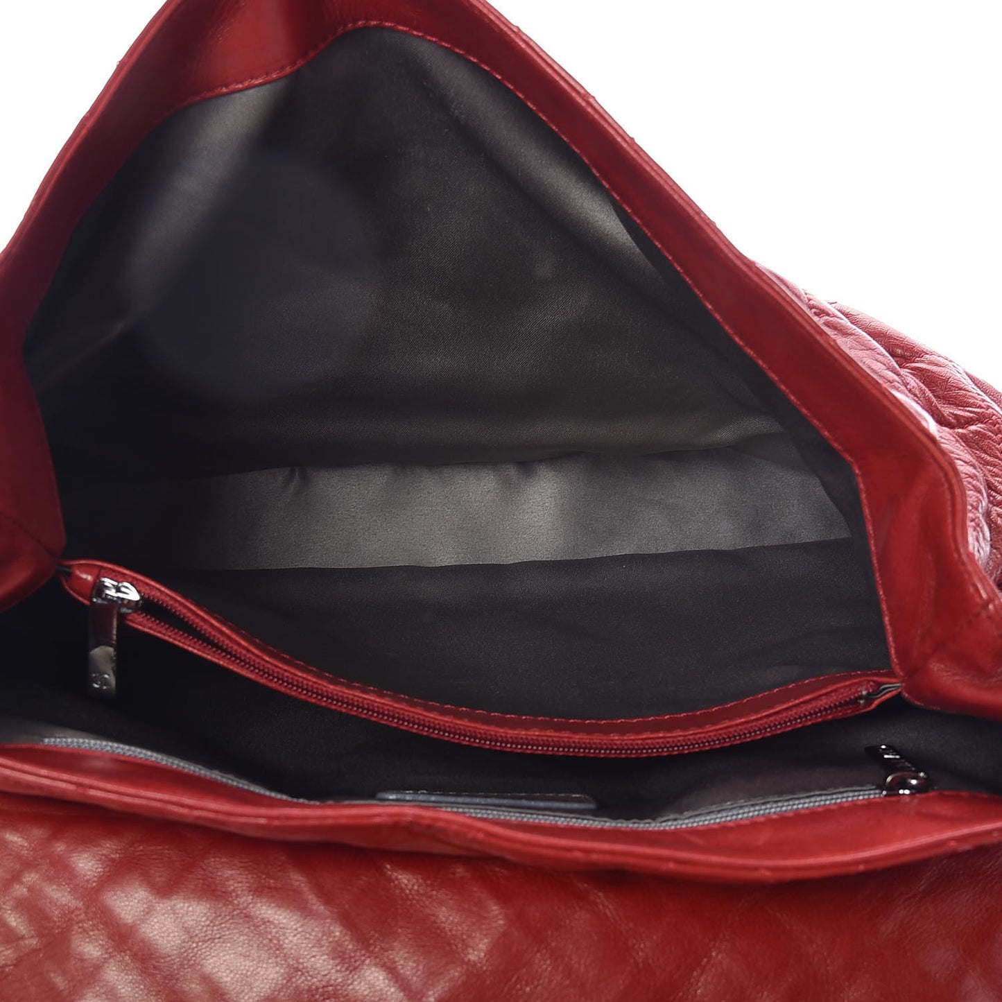 Lambskin Quilted Sharpei Flap Red