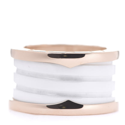 Bulgari 18K Rose Gold White Ceramic B.Zero1 Four-Band Ring 52 6 2 of 4