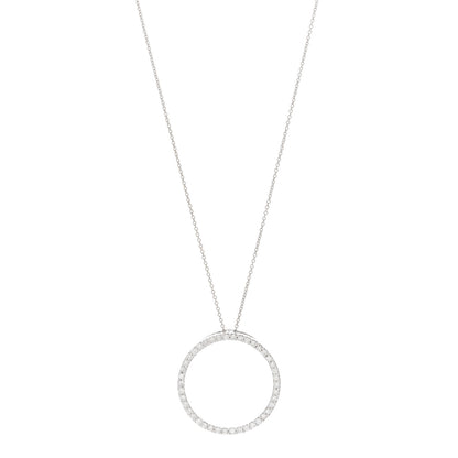 Roberto Coin 18K White Gold Diamond .70ctw Circle Pendant Necklace 1 of 4