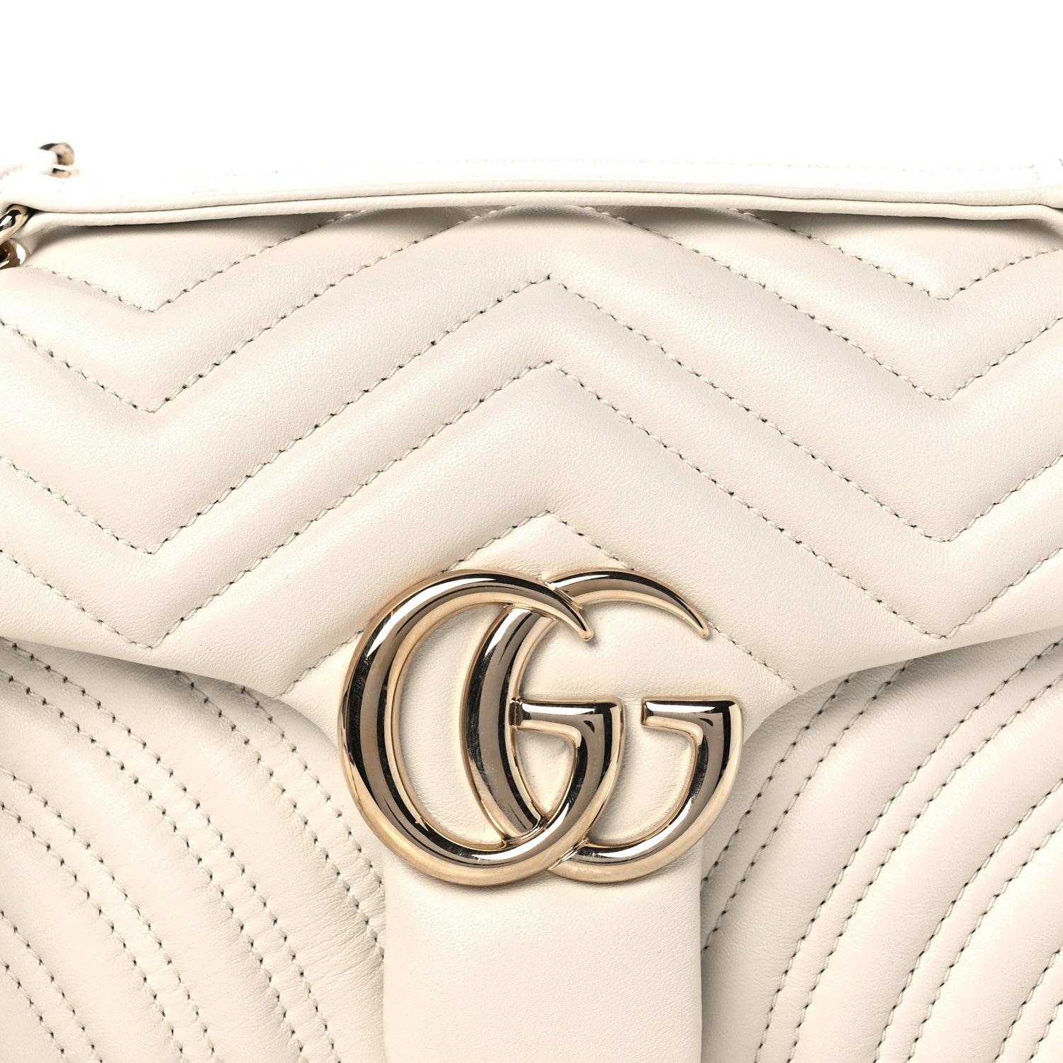 Gucci Lambskin Matelasse Medium GG Marmont Shoulder Bag White 8 of 10
