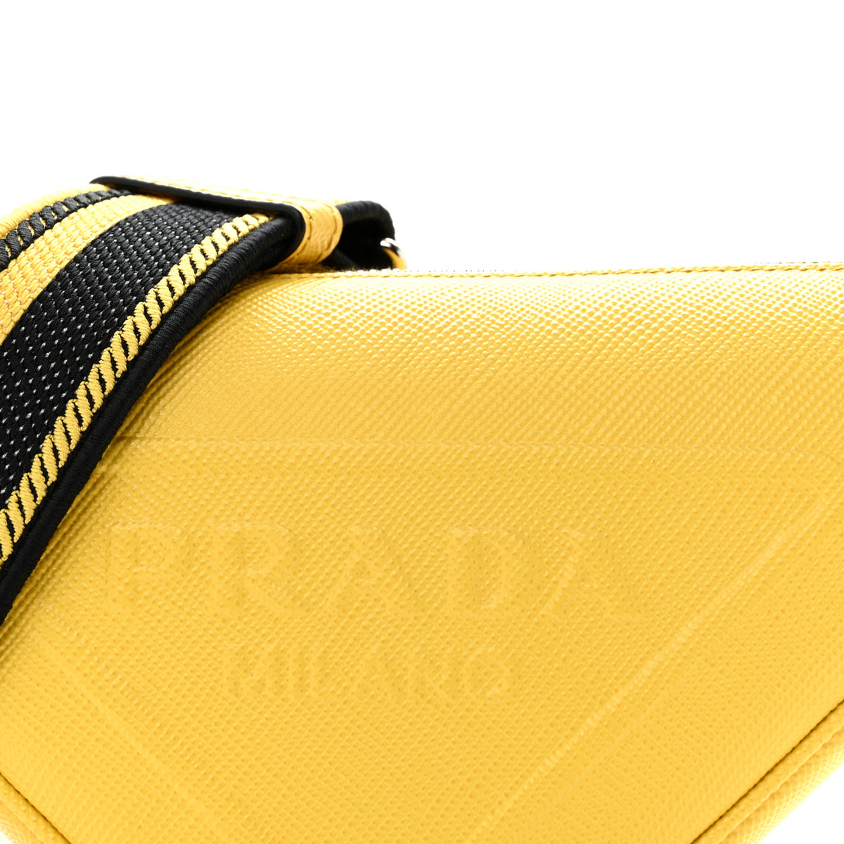 Saffiano Cuir Logo Embossed Triangle Shoulder Bag Sole