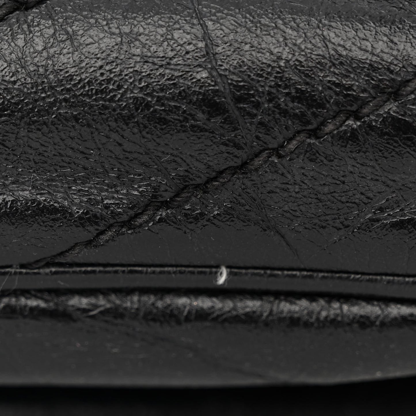 Crinkled Calfskin Matelasse Monogram Medium Niki Chain Satchel Black
