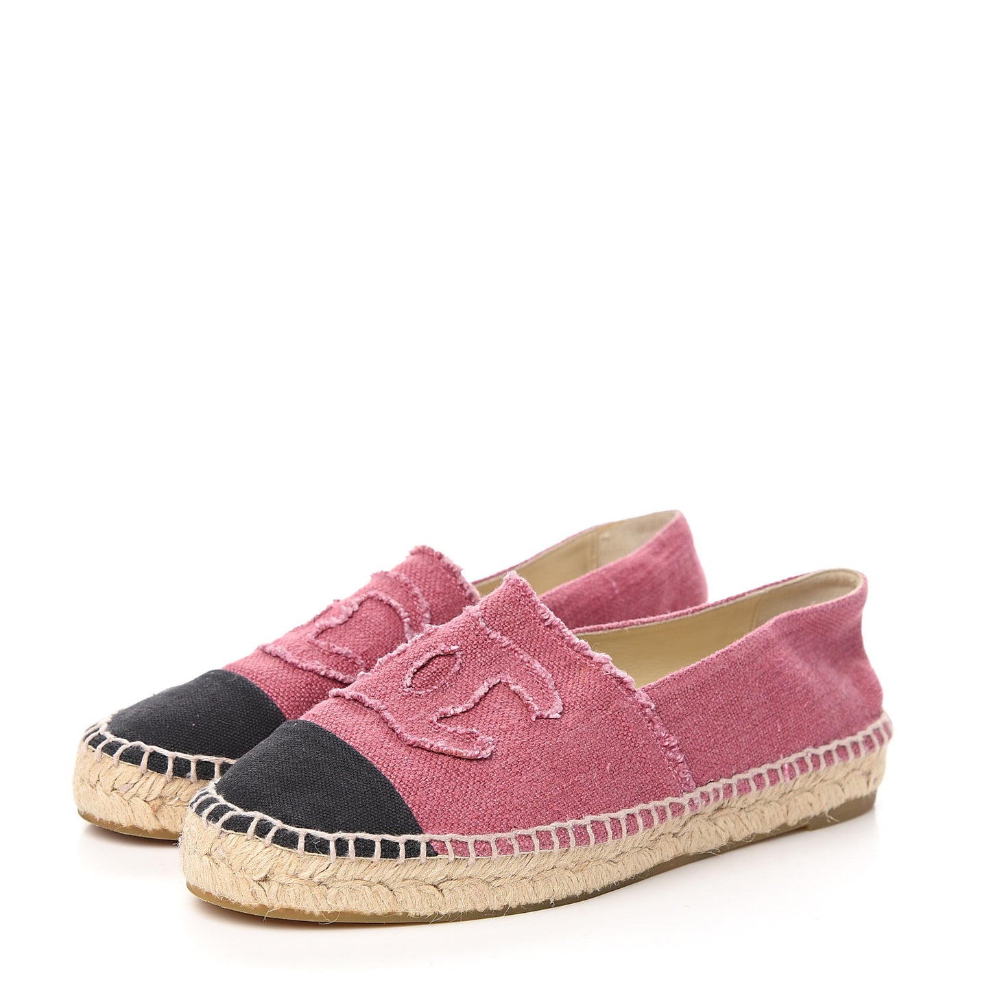 Linen CC Espadrilles 40 Pink Black