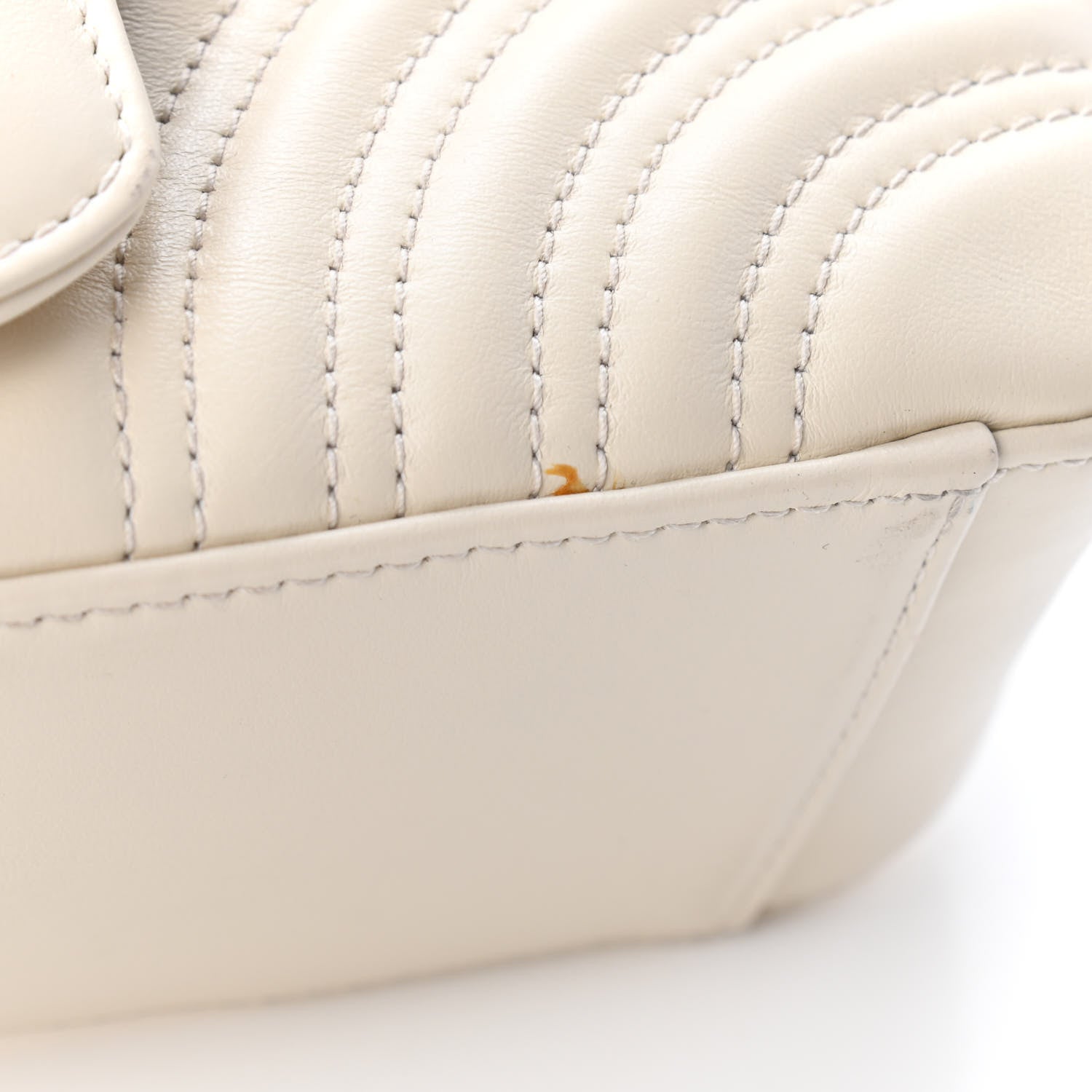 Gucci Calfskin Matelasse Mini GG Marmont Top Handle Shoulder Bag White 9 of 10