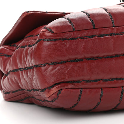 Chanel Lambskin Vertical Stitch Jumbo Single Flap Dark Red 8 of 10
