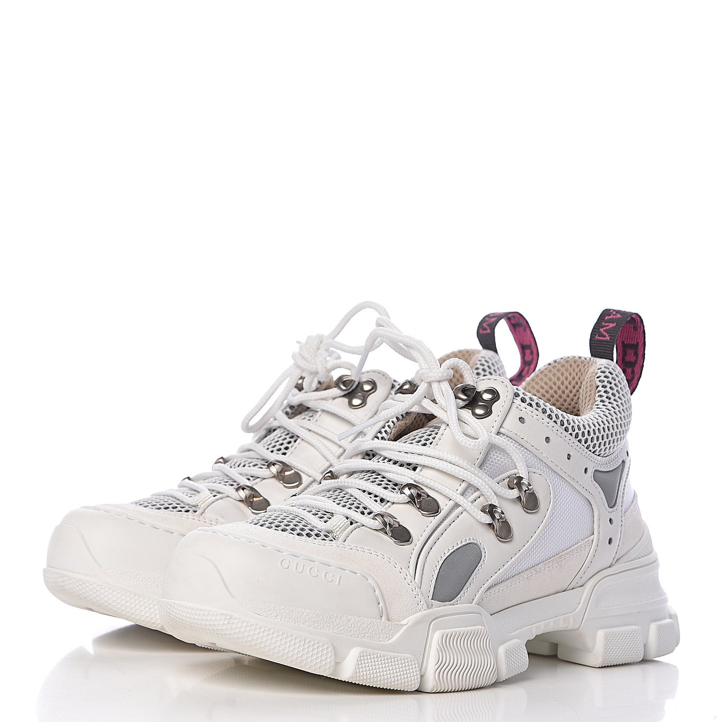 X SEGA Mesh Calfskin Suede Womens Flashtrek Sneakers 36.5 Great White