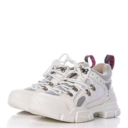 Gucci X SEGA Mesh Calfskin Suede Womens Flashtrek Sneakers 36.5 Great White 3 of 15